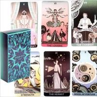 ราคา Sambucus Tarot เรขาคณิตหรูหรา 78 Card Deck Modern Art Deco Style Tarot Cards 10 3 6 ซม (50556761168)