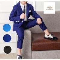ราคา Boy suit สูทเด็ก ชุดออกงาน สีน้ำเงิน สีฟ้า สีดำ เกาหลีสไตล์ เซท 2 ชิ้น ขนาด 90 100 110 120 130 140 2 ถึง 10 ปี (2799141065)