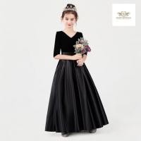 ราคา Black Dress Girls เซท 2 ชิ้น เดรส ชุดกระโปรงยาวสีดำ ที่คาดผมคละแบบ เรียบหรู ชุดเดรสดำ เสื้อกำมะหยี่ ชุดกระโปรงสีดำ เด (23712863723)
