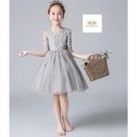 ราคา Gray Cocktail Dress Girls ชุดกระโปรงสีเทา ที่คาดผมคละแบบ สวยหรู ใส่สวย Party Cocktail Piano Birthday Dress Girls (17228728695)
