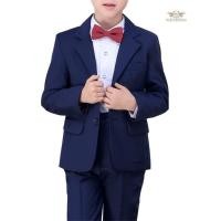 ราคา ฺBoy Suit สูทเด็กโต สีน้ำเงินกรม เซท 2 ชิ้น เสื้อสูท กางเกงเอวปรับ ขนาด 150 ์กรมท่า (14189146326)