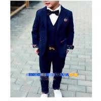 ราคา สูท เด็ก ชุดเซท 3 ชิ้น สีกรมท่า น่ารัก เสื้อนอก เสื้อกั๊ก กางเกงเอวยางยืด ขนาด 100 130 140 5 ปี ถึง 10 ปี (7438727569)