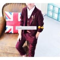 ราคา Red Boy Suit ชุดสูทเด็ก สีแดง เสื้อสูท เสื้อกั๊ก กางเกง ขนาด 7 (1200022556)