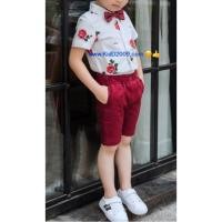 ราคา เซท แขนสั้น ขาสั้น สีขาวแดง ลายดอก 3 ชิ้น เสื้อเชิ้ต กางเกงขาสั้นสีแดง หูกระต่าย ขนาด 7 9 11 13 15 17 ราว 1 10 ปี (1077739988)