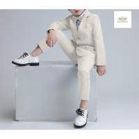ราคา ชุดไปงาน สูทเด็กเล็ก สูทเด็กโต Kid Suit สูทเด็กสีครีมตาราง เซท 2 ชิ้น เสื้อสูท กางเกง ขนาด 90 100 110 120 130 14 (19769294541)