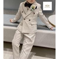 ราคา Beige Suit ชุดสูท เด็ก สีเบจ สีครีม ชุดเซท 2 ชิ้น เสื้อนอกมีซับใน กางเกงเอวยางยืด เกาหลีสไตล์ ขนาด 90 100 110 120 (15601737121)
