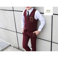 ราคา Vest Set สูท เด็ก ชุดกั๊ก สีแดงลายตาราง เซท 2 ชิ้น เสื้อกั๊ก กางเกงเอวยืด ขนาด 90 ถึง 140 หรือ 7 9 11 13 15 17 (17223642816)