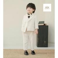 ราคา สูทเด็ก ชุดออกงานสีครีม Kid Suit สูทเด็กสีเบจ ครีม เซท 3 ชิ้น เสื้อสูท เสื้อกั๊ก กางเกง ขนาด 80 90 100 110 120 1 (24503368531)