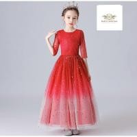 ราคา Red Star Dress Girls เดรส ชุดกระโปรงแขนสามส่วนสีแดง ที่คาดผมคละแบบ สวมใสง่าย แบบสวย Party Piano Dress Girls ขนาด 11 (22413174815)