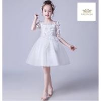 ราคา Dress Girls เดรส ชุดไปงานสีขาวเด็กหญิง ชุดกระโปรงสีขาว ที่คาดผมตละแบบ สวย ชุดไปงาน แสดงดนตรี เปียโน ไวโอลิน Dress Gir (11640388432)