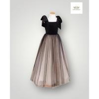ราคา Cute Big Bow Black Dress Girls เดรส ชุดแสดงเปียโน เดรสสีดำ ประดับโบว์ที่ไหล่ ชุดออกงาน แสดงไวโอลิน ชุดกระโปรงยาว แถมท (41362630768)