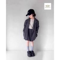 ราคา Girl Suit สูทเด็กหญิง Kid Suit สูทเด็กสีเทา เซท 2 ชิ้น เสื้อสูท กระโปรง ขนาด 130 140 150 160 170 ประมาณ 6 ถึง 14 ปี (47150172636)