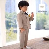 ราคา Cute Baby Suit สูทเด็กเล็ก สูทเด็กโต ชุดไปงาน สีเบจ เซท 2 3 ชิ้น เสื้อสูท กางเกง เพิ่มกั๊ก ขนาด 80 90 100 110 (44552223642)