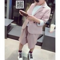 ราคา Shorts Boy Suit สูทเด็กขาสั้น ใส่สบายผ้าดี สีชมพู สีดำ งานริมทะเล เซท 2 ชิ้น เสื้อนอกมีซับใน กางเกงเอวยางยืด ขนาด 7 (29311371301)