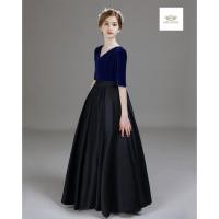 ราคา Blue Black Dress Girls เซท 2 ชิ้น เดรส ชุดกระโปรงยาวสีกรม ดำ ที่คาดผมคละแบบ เรียบหรู ชุดเดรสดำ เสื้อกำมะหยี่ ชุดกระโป (24637291101)