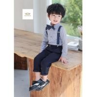 ราคา เซทเอี้ยมเด็กเล็กเด็กโต แขนยาว 4 ชิ้น เสื้อเชิ้ต กางเกงเอวยืดสีกรมท่า สายเอี้ยม หูกระต่ายสุ่มสี ขนาด 80 90 100 110 (44102559249)