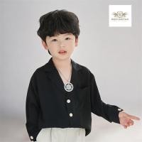ราคา ฺBlack Boy Shirt เสื้อเเด็กสีดำ แขนยาวสีดำปกสูท เชิ้ตไปงาน ขนาด 130 140 150 ประมาณ 7 ถึง 10 ปี (56300162314)