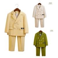 ราคา Suit สูทสีเหลืองอ่อน สูทขาวครีม สูทสีเขียว ขุดสูทเด็ก ขนาด 80 ถึง 150 สูทเด็ก เซท 2 ชิ้น เสื้อนอกมีซับ กางเกงเอวยางยื (26661380896)