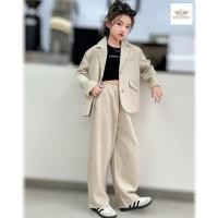 ราคา Girl Suit สูทเด็กหญิง Kid Suit สูทเด็กสีครีมเบจ เซท 2 ชิ้น เสื้อสูท กางเกง ขนาด 130 140 150 160 ประมาณ ุ6 ถึง 13 ปี (52850152588)