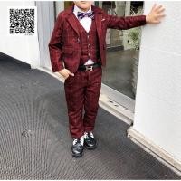 ราคา Boy Suit สูท เด็ก ชุดเซท 3 ชิ้น สีแดงลายตาราง เสื้อนอกมีซับใน เสื้อกั๊ก กางเกงเอวยางยืด ขนาด 80 90 100 110 120 1 (44455008600)