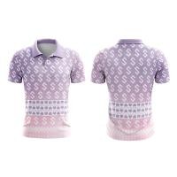 ราคา เสื้อโปโลผ้าไทยลายม่วงพาสเทล (48505263002)