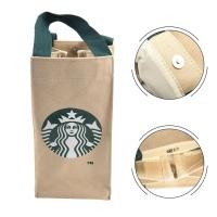 ราคา HOT สําหรับStarbucks Canvas Water Bottle Bag กระเป๋าโท้ตแก้ว (49256782613)