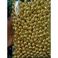 ราคา ลูกปัดมุกเม็ดมะยม งานเกรดเอ สีทอง ขนาด8มิล สีสวย ไม่ดำ แบ่งขาย ห่อ50กรัม (45706452719)