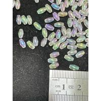 ราคา ลูกปัดมุกเกรดเอ ทรงรีข้าวสาร เนื้ออะครีริค สีขาวรุ้ง ขนาด3มิล เนื้อดี สีสวย ส่งไว ห่อ100กรัม (29910473796)