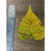 ราคา ลูกปัดแผ่นเลื่อมใบไม้ ลายใบโพธิ์ งานสวย สีทอง ขนาด95มิล เนื้อดี สีสวยเงา งานสวย แบ่งขาย ห่อ100ชิ้น (23485889156)