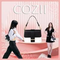 ราคา ของแท้ 100 Cozii bag Emma Black White กระเป๋าสะพายไหล่ (40872858338)