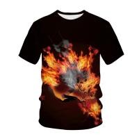 ราคา เสื้อยืด Unisex สำหรับทุกวัน Fire and Ice 3D กับ Water Drop ในสไตล์กราฟิก Urban และ Hip Hop (51805930712)