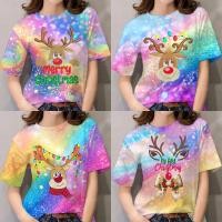 ราคา เสื้อยืดพร้อมลายพิมพ์สายรุ้ง สำหรับผู้หญิง หลากหลายไซส์ เหมาะสำหรับงานปาร์ตี้และความสะดวกสบายในการสวมใส่ (46305939699)