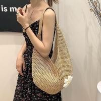 ราคา กระเป๋าสานสะพายข้างสำหรับไปเที่ยวทะเล กระเป๋าใบใหญ่จุของได้เยอะ cotton linen (52857614180)