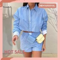 ราคา ชุดเอวสูงสำหรับผู้หญิง กางเกงขาสั้นและเสื้อลายเก๋ เหมาะสำหรับการทำงานหรือสไตล์ทันสมัย (53953897840)