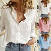 ราคา เสื้อเชิ้ตลินินแขนยาว สีทึบ สวมใส่สบายสำหรับวันทำงานและโอกาสพิเศษ (52708077013)