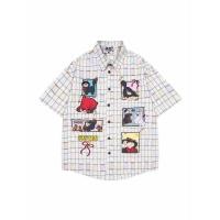ราคา เสื้อแขนสั้นลายสก๊อตการ์ตูนปักสำหรับผู้ชายและผู้หญิง สไตล์เรโทรอเมริกัน ใส่สบาย เหมาะกับทุกรูปทรง และเป็นไอเทม STREET STYLE (51607988438)
