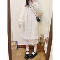 ราคา ชุดเสื้อลูกไม้แขนยาวพร้อมแจ็กเกตหลวม สไตล์ฝรั่งเศส สำหรับฤดูหนาว (56357145109)