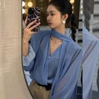 ราคา เสื้อชีฟองสีฟ้าลายจุด สไตล์แฟชั่นฤดูใบไม้ผลิ พร้อมไฟแนนซ์สวยงาม (52058036402)