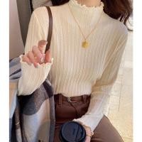 ราคา เสื้อกันหนาวคอเต่าแขนยาวผู้หญิง สาวอวบ ไหมพรมบาง ใส่สบาย ระบายอากาศดี พร้อมส่ง (47453507281)