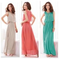 ราคา เดรสไปทะเลผู้หญิง สาวอวบ ยาว ชีฟอง แขนกุด สีชมพู เอวยางยืด ทรงหลวม ลำลอง ใส่สบาย (48053595428)