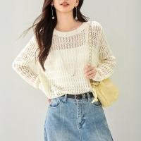 ราคา เสื้อไหมพรมแขนยาวผู้หญิง สาวอวบ กันแดด ไอซ์ซิลค์ ตาข่าย ทรงหลวม ระบายอากาศดี นุ่มสบาย (51657330664)