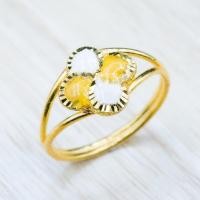 ราคา YHLG แหวนทองลงยาลายดอกไม้ น้ำหนักครึ่งสลึง เปลี่ยนสีได้ตามอุณหภูมิ (12525368664)