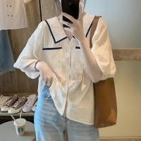 ราคา เสื้อเชิ้ตชีฟองแขนสั้น ไซส์ใหญ่ ออกแบบคลายลวดลาย สวมใส่ง่ายในฤดูร้อน (46607470308)