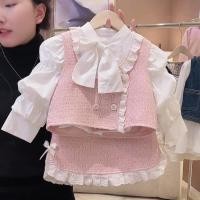 ราคา ชุดฤดูร้อนสาวใหม่ ชุดเด็กผู้หญิงเสื้อกั๊กแฟชั่นกระโปรงสั้นฤดูใบไม้ผลิใหม่เสื้อเด็กผู้หญิงชุดหวาน (40300401334)