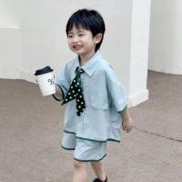 ราคา Mint Ice Cream ชุดเสื้อเชิ้ตสไตล์วิทยาลัยเด็กเกาหลีชุดฤดูร้อนเด็กผู้ชายสไตล์ตะวันตกแบบสบายๆ (28656396514)