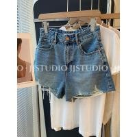 ราคา จํากัดเวลา เซคคิล คําแนะนําสวมใส่ง่าย เกาหลีทงแดมุนอารมณ์เอวสูงSlimmerดูRippedกางเกงยีนส์กางเกงขาสั้นร้อนกางเกงผู้หญิง (53956377905)