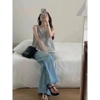 ราคา เสื้อสไตล์เกาหลีสำหรับผู้หญิง แบบโปร่ง ลายโบฮีเมียน ใส่สบายในฤดูร้อน สายเดียว แขนสั้น ไซส์เล็ก (53956377847)