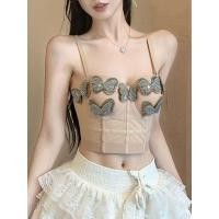 ราคา คอร์เซ็ทเชือกแขวนคอฤดูร้อน พร้อมเสื้อสายเดี่ยวโบว์ เพชรสุดเซ็กซี่ สไตล์สลิมฟิต (48806226991)