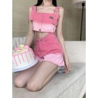 ราคา ลดราคาจํากัดเวลา สาวร้อนแฟชั่นกางเกงขาสั้นผ้ายีนส์ไล่ระดับสีสีชมพูกางเกงยีนส์ ผอมลง ดูกางเกงเอวสูงด้านนอกสวมใส่ ท้อง สาวร้อนชุ (48056217088)