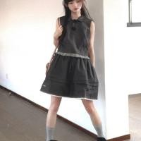 ราคา ชุดเดรสMuuxi ชุดเดรสแขนกุดคอปกโปโลสีเทาฝรั่งเศสดesignทันสมัย เหมาะสำหรับฤดูร้อน (46508036535)